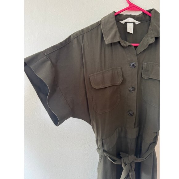 H&M Cargo jumpsuit - Khaki green - Ladies Size 2 - Picture 4 of 5